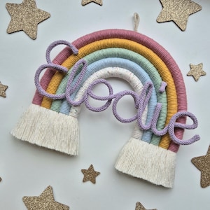 Personalised Macrame Rainbow | Wall Hanging | Nursery Decor | Baby Shower | Newborn Gift | Rainbow With Name
