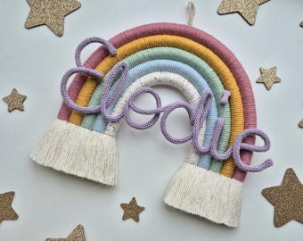 Personalised Macrame Rainbow | Wall Hanging | Nursery Decor | Baby Shower | Newborn Gift | Rainbow With Name