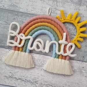 Personalised Macrame Rainbow | Wall Hanging | Nursery Decor | Baby Shower | Newborn Gift | Rainbow With Name