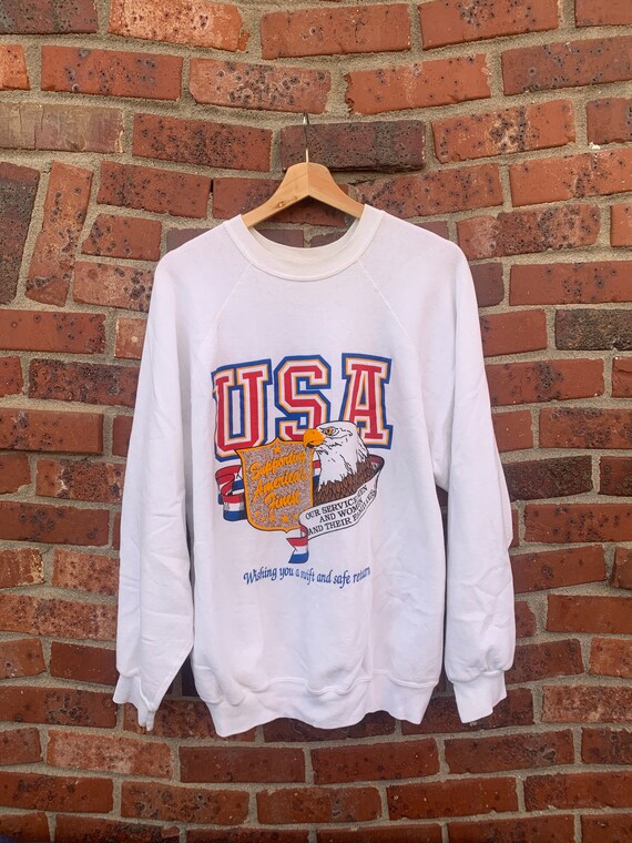 Vintage 80s USA Supporting Americas finest bald ea