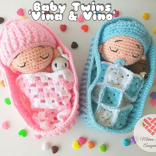 Baby Twins Vina & Vino Amigurumi Pattern