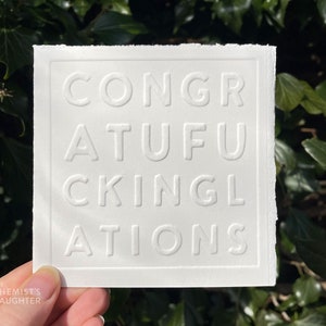 Carte de félicitations en relief *explicite* | carte de célébration