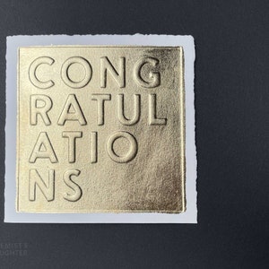 Carte de félicitations en relief | Carte feuille d'or