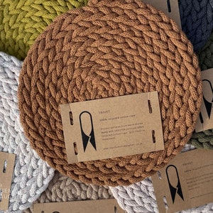 Stone Rope Trivet Recycled cotton trivet Pot stand image 5