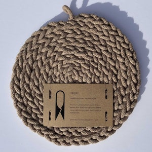 Stone Rope Trivet Recycled cotton trivet Pot stand image 1