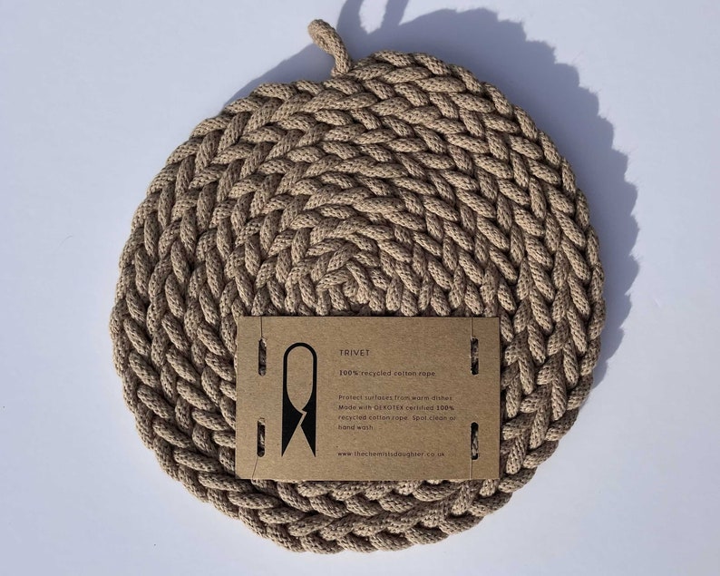 Stone Rope Trivet Recycled cotton trivet Pot stand image 1