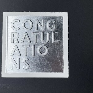 Carte de félicitations en relief | Carte feuille d'argent
