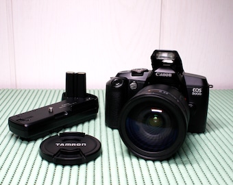 Canon 5000 mit Tamron AF 28-200mm Objektiv vintage funktionsfähig 35mm Kamera Batterie pack