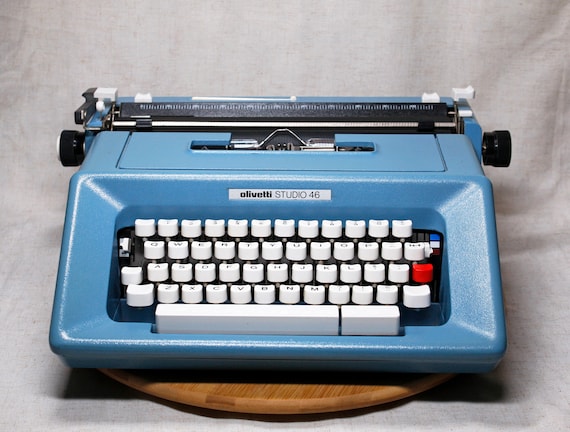 Olivetti Studio 46 青 タイプライター Olivetti Studio 46 Typewriter, Vintage Manual, Refurbished