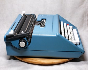 Olivetti studio 46 azul portátil vintage typewriter QWERTY