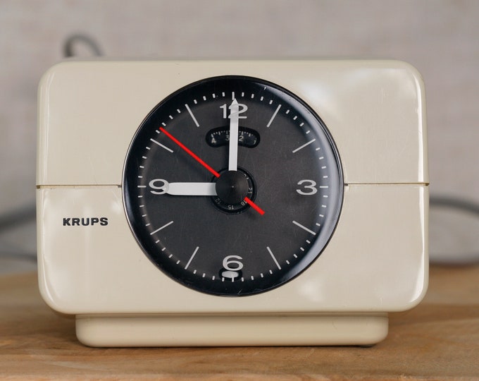 KRUPS Vintage White Table Alarm Clock Type 672 1970s Pop Art Etsy