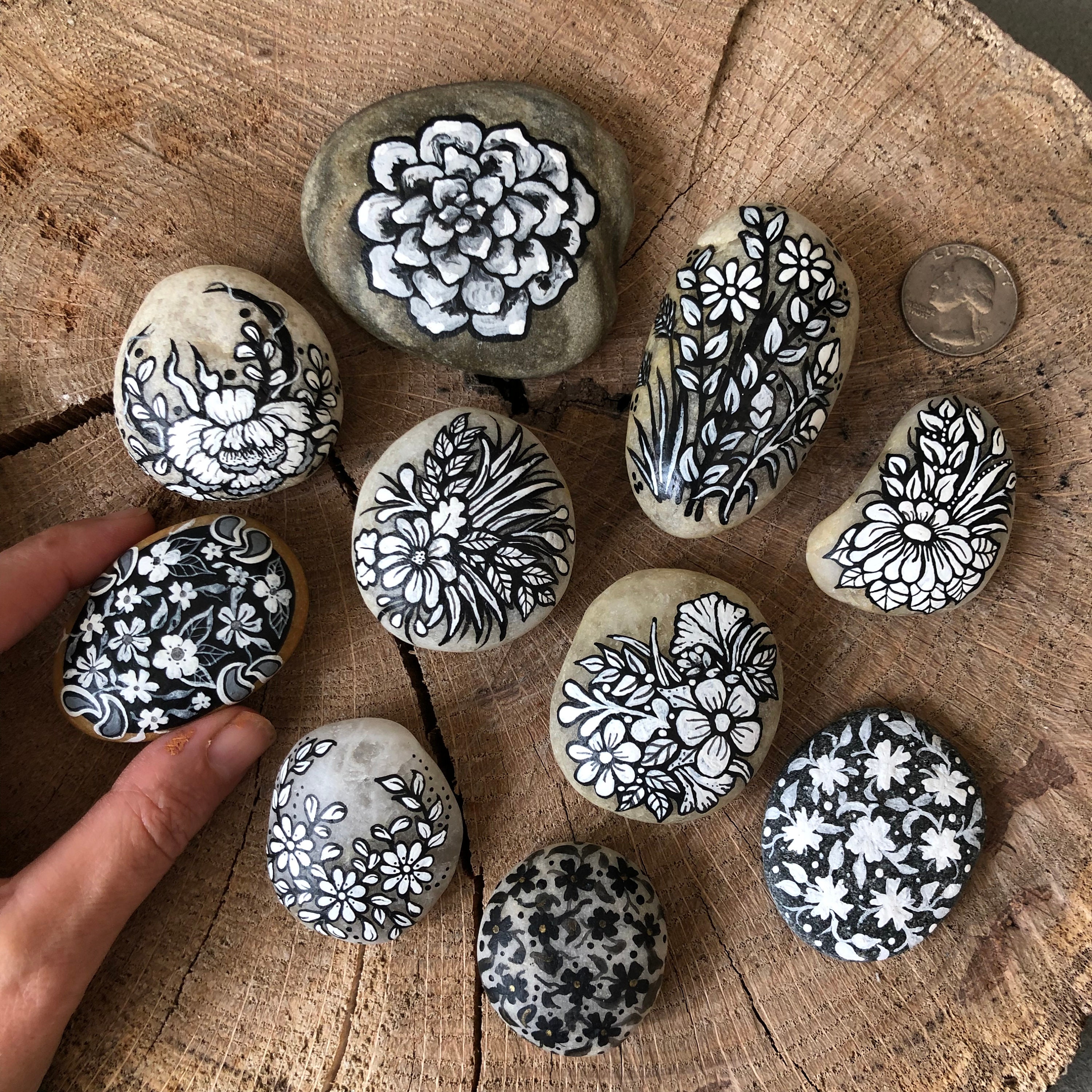 White Painted Rocks