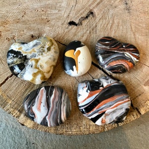 Hand Painted Rocks, Heart Shaped Rocks, Paint Poured Rocks, Heart, Heart Gift, Gift of Love, Fluid Art Pour, Heart Paper Weight, Heart Decor