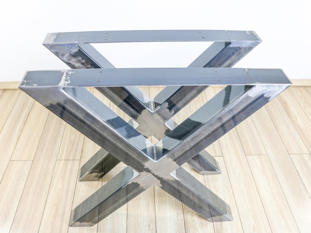 Steel Dining Table Legs set of 2, Metal Table Legs, Kitchen Table Legs