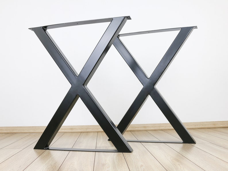 X Shaped Steel Table Legs Modern Metal Table Legs Set of 2 Etsy