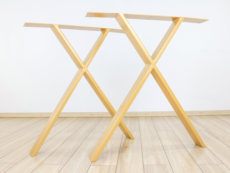 Gold Dining Table Legs Steel Table Legs X Shape Metal Table Etsy
