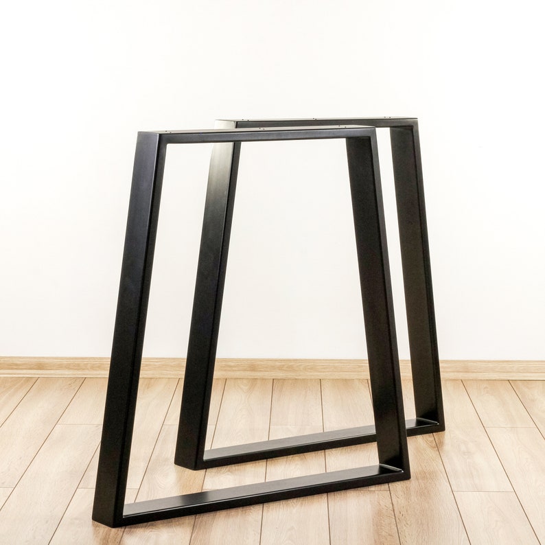 Trapezoid Steel Table Legs set of 2 Metal Dining Table Etsy