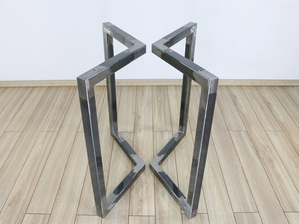 Metal Legs for Live Edge set of 2 Vshaped Metal Table Legs Etsy