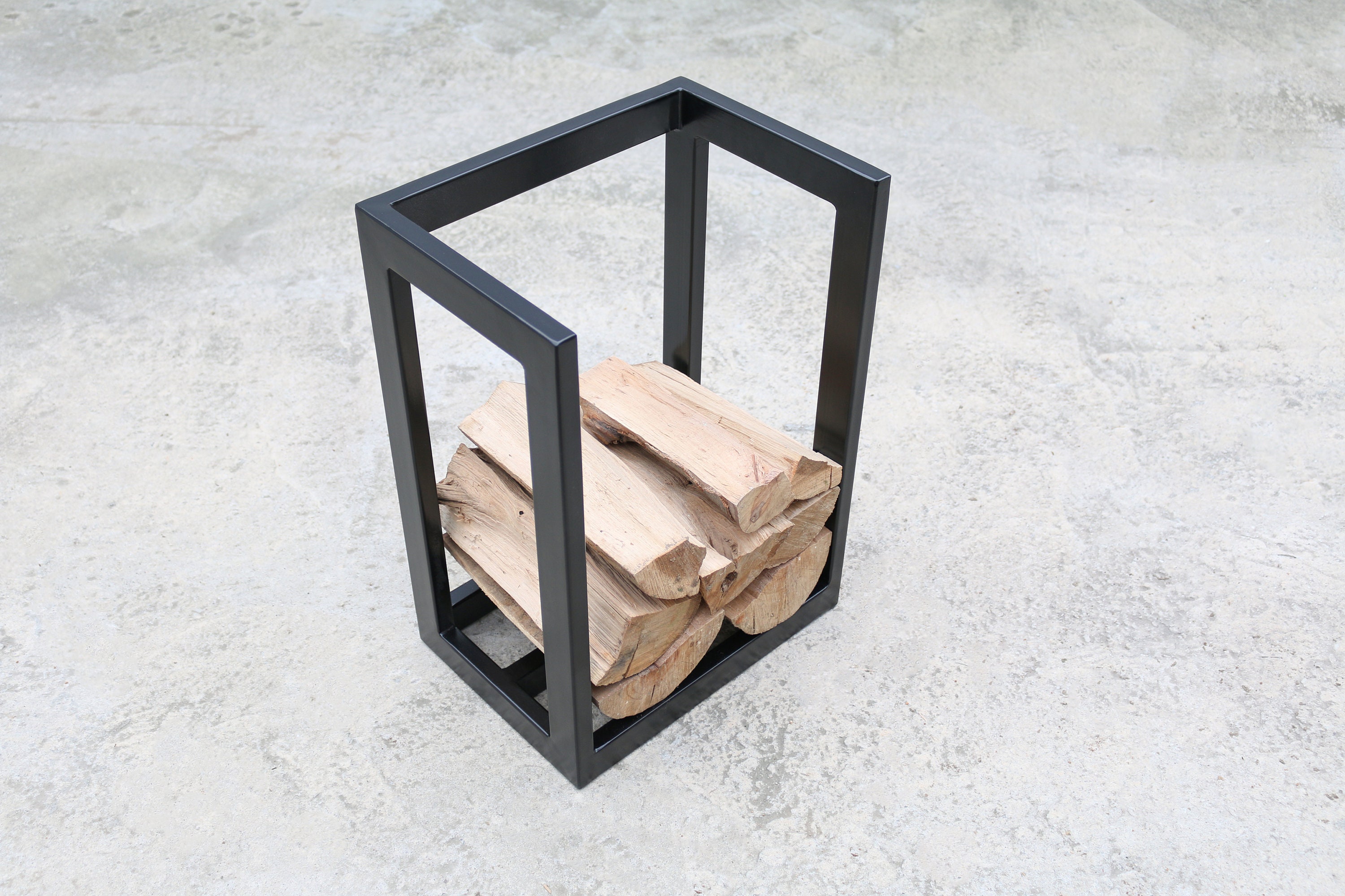 Small Firewood Rack On Legs  Small Custom Steel Firewood Rack