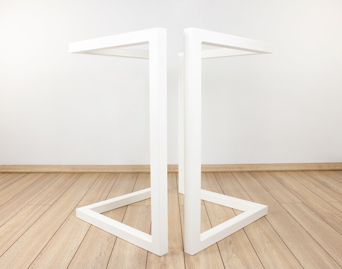 Steel Table Legs White Table Legs Set 2 Modern Industrial Etsy