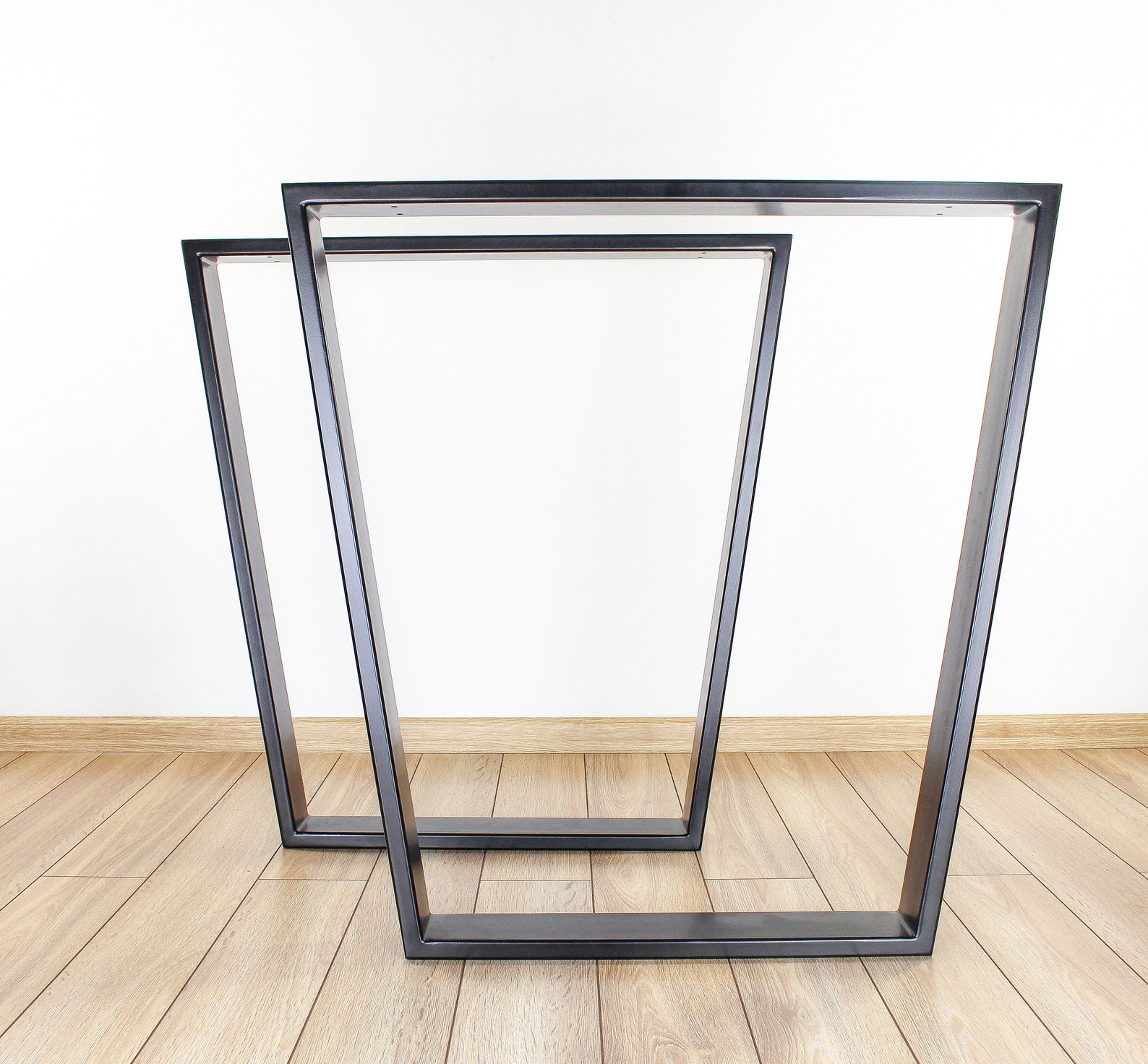 Trapezoid Dining Table Legs set of 2 Steel Table Legs Etsy