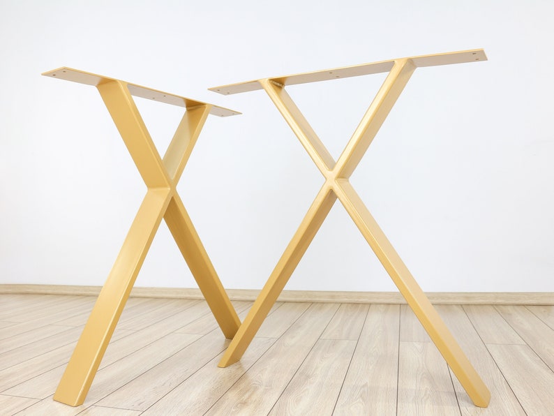 Gold Dining Table Legs Steel Table Legs X Shape Metal Table Etsy