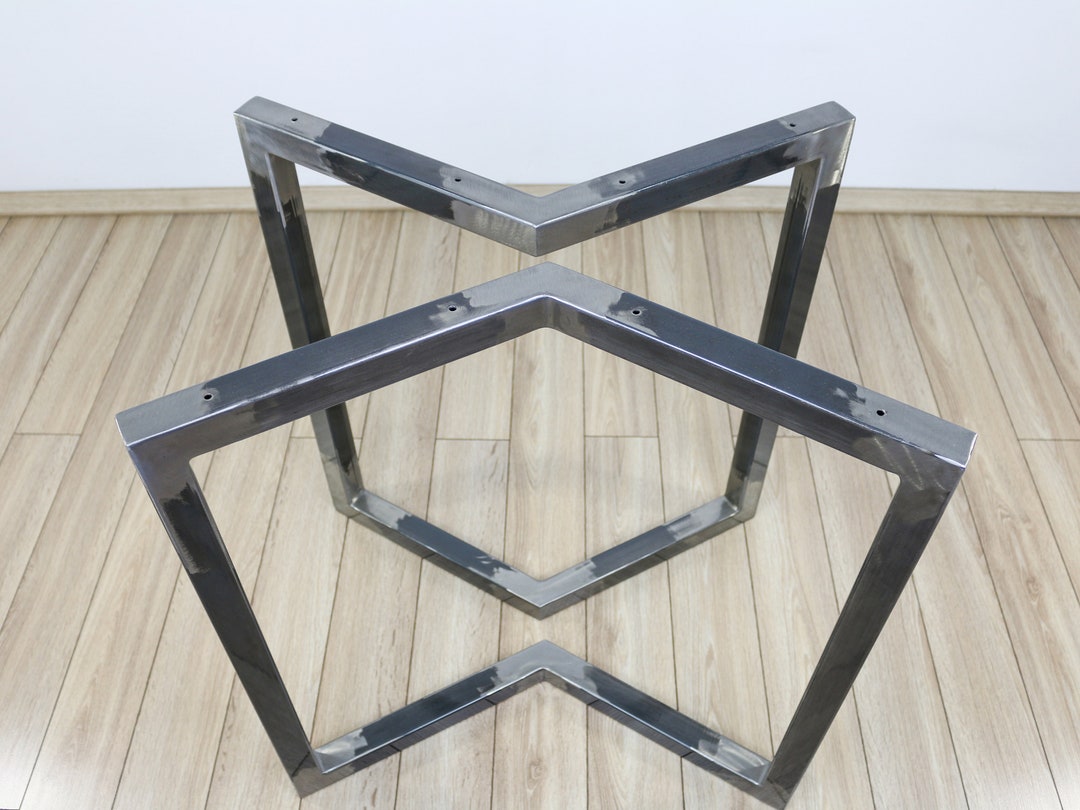 Metal Legs for Live Edge set of 2, Vshaped Metal Table Legs for