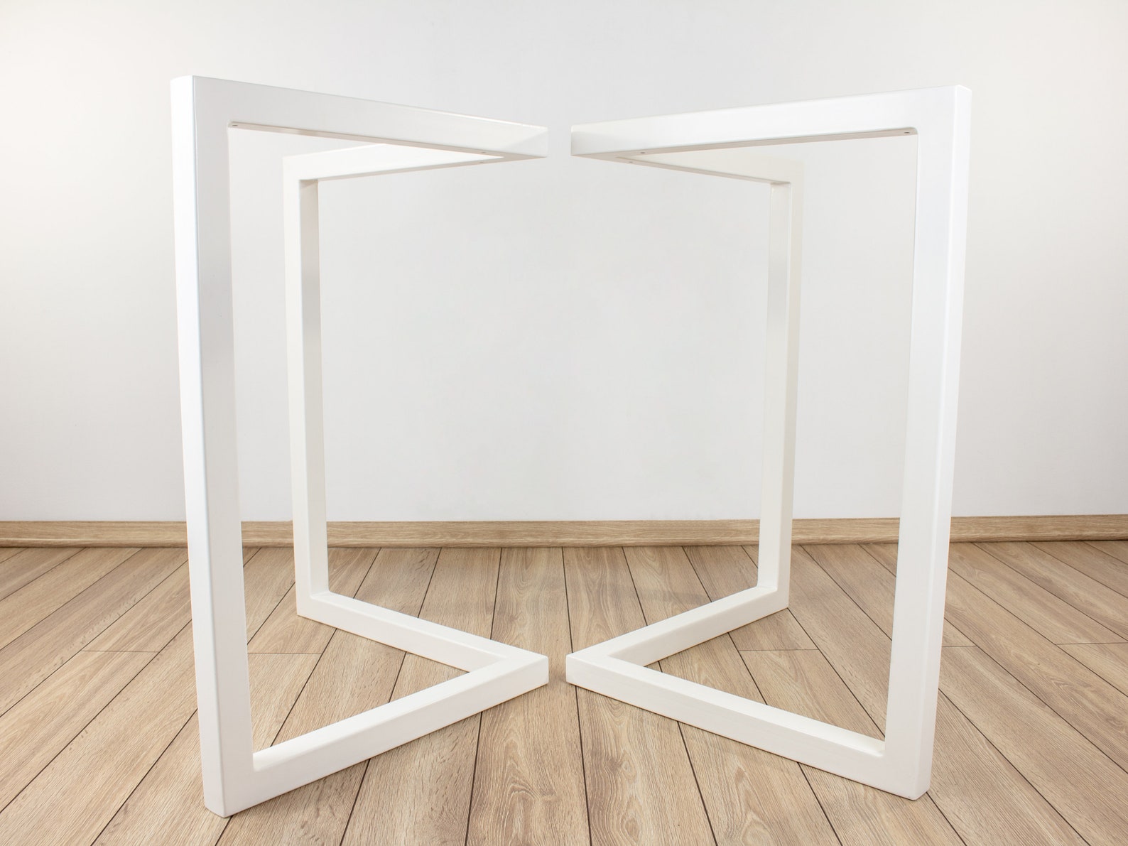 Steel Table Legs White Table Legs Set 2 Modern Industrial Etsy