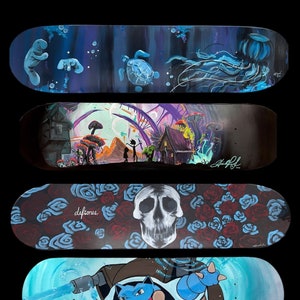 Custom Hand-Painted Skateboard Decks - Unique Wall Art Gift Personalized to Your Liking