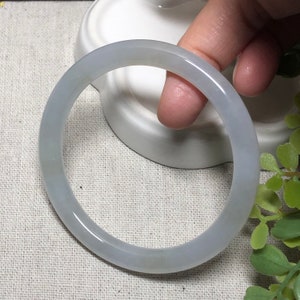 55 mm eisweißer Jadeit Jade Armreif