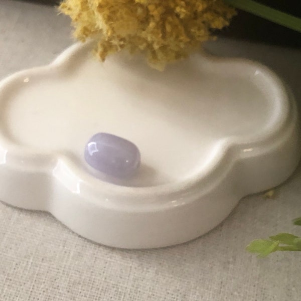 14.1 Jadeite Jade Icy Tint Lavender Pill Bead Charm Pendant