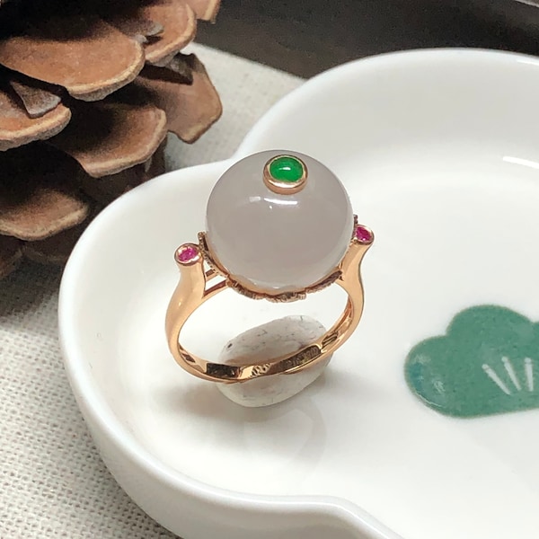 Pink Jade Ring - Etsy