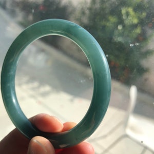 56.6 mm Guatemalteken Jade erdige blau grüne Armreif
