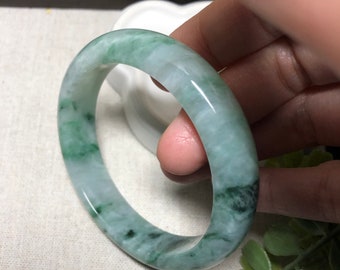 56 mm アースグリーンフロートフラワージェダイト翡翠バングル - Etsy 日本