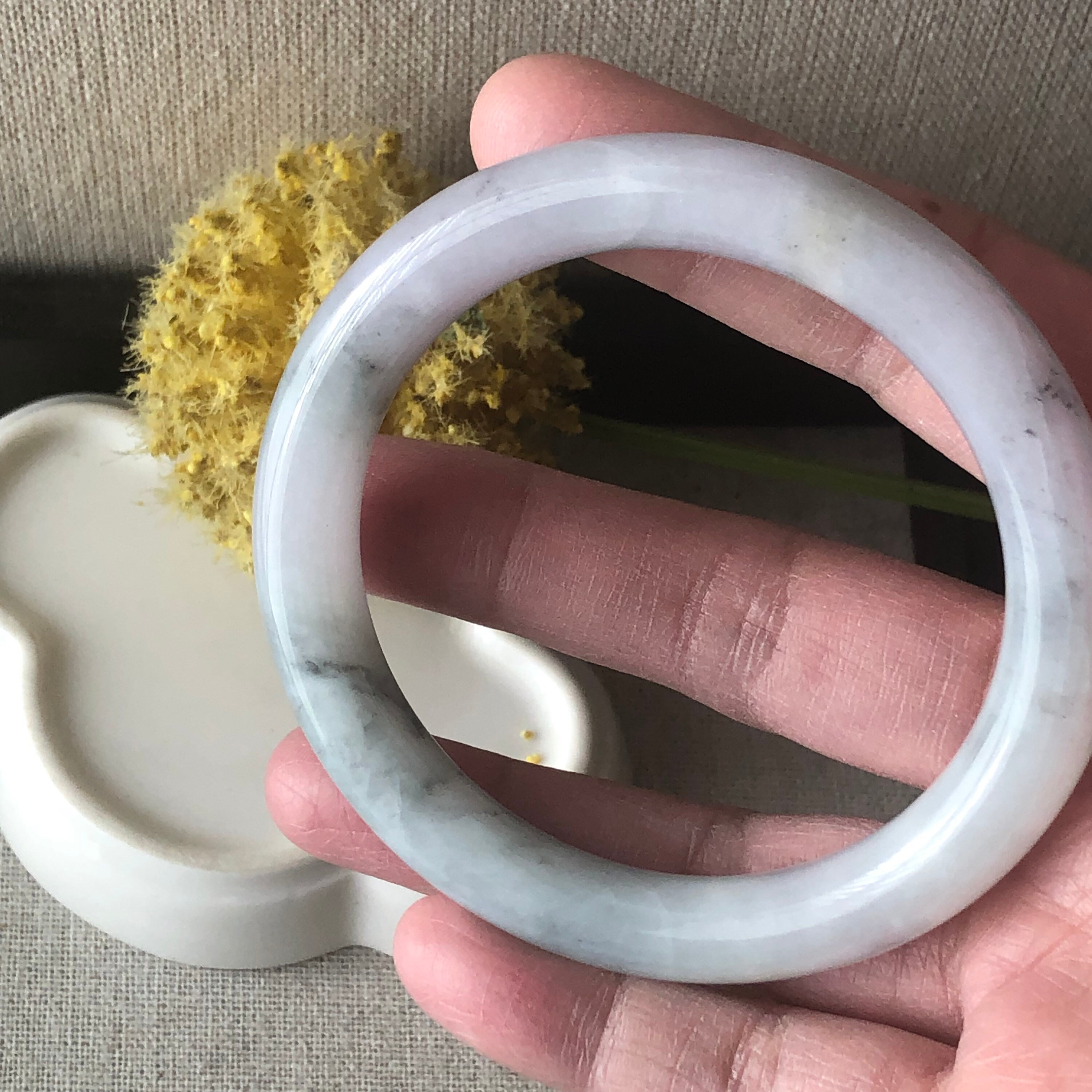 翡翠円形バングル ジェイダイト 翡翠 バングル 宝石鑑別書付 | 古美術ささき