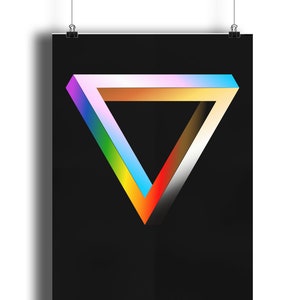 LGBT Wall Art Print | Gay Decor | Queer Print | Queer Art | Gay Home Decor | Bear Wall Art | We Are One - Impossible LGBTQ Triangle