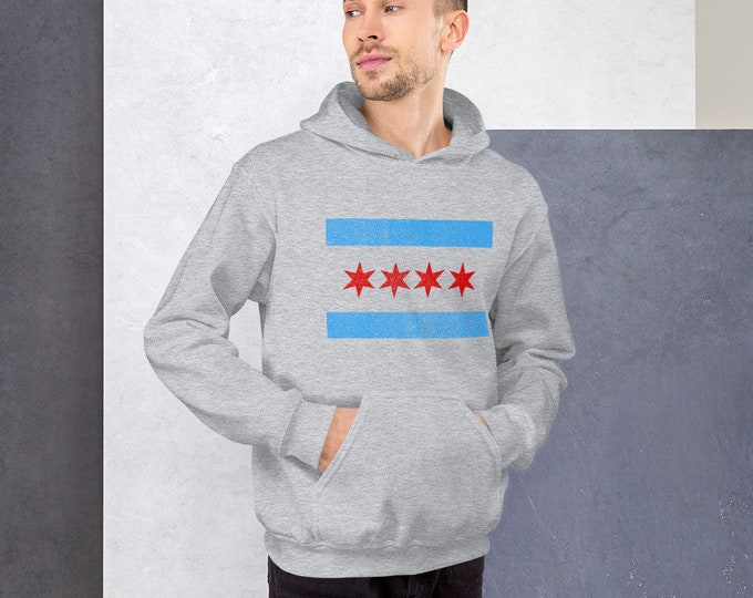Chicago Flag Grey Hoodie