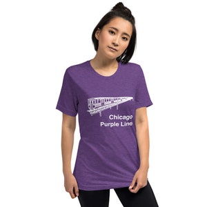 Chicago &quot;El&quot; Train Purple Line Men&#39;s Short sleeve t-shirt