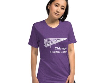 Chicago "El" Train Purple Line Men's Short sleeve t-shirt