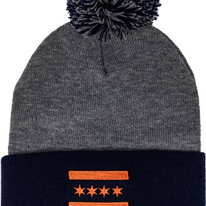 Chicago Flag Bears Fan Pom Pom Knit Cap