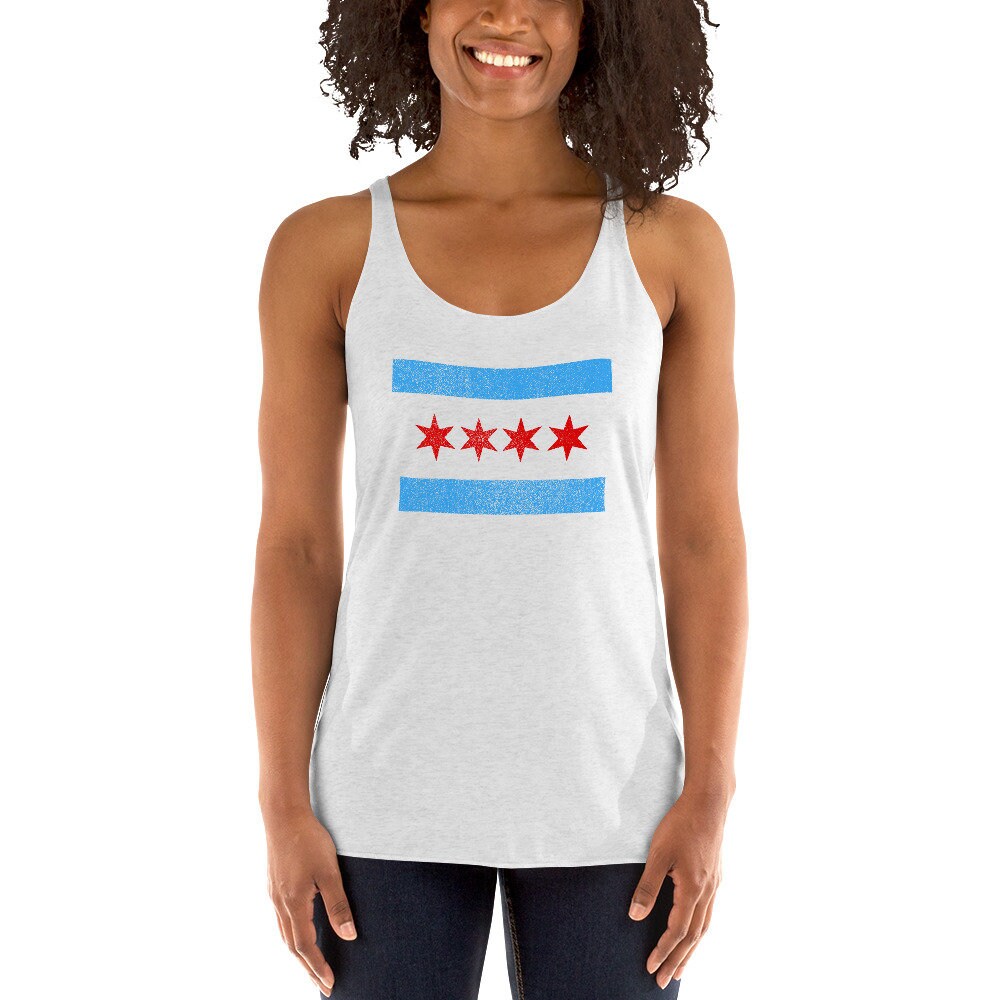 Neighborly Chicago Flag Tshirt Womens / Ivory / XL