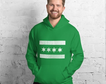 St Patrick's Day Chicago Flag Unisex Hoodie