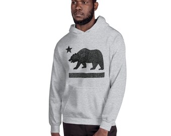 thumbnail image 2 of Brisco Brands California Republic State Flag Bear Hoodie – Unisex Pullover Sweatshirt 2 of 5