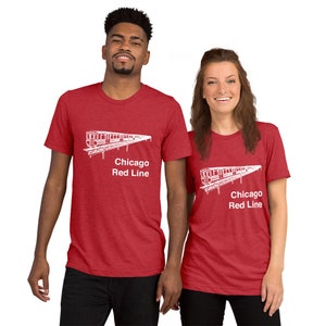 Chicago &quot;El&quot; Train Red Line Men&#39;s Short sleeve t-shirt