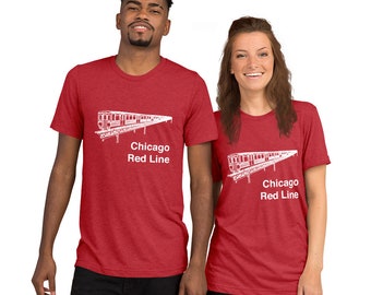 Chicago "El" Train Red Line Men's Short sleeve t-shirt