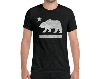 Heren T-shirt met korte mouwen met Californië vlag