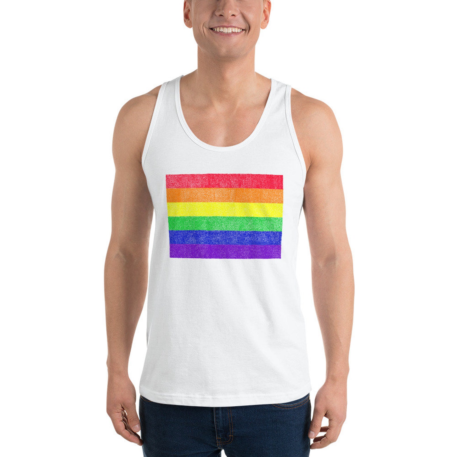 Gay Pride Flag Men's Classic tank top | Etsy