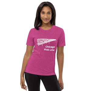 Chicago &quot;El&quot; Train Pink Line Men&#39;s Short sleeve t-shirt