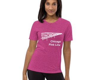 Chicago "El" Train Pink Line Men's Short sleeve t-shirt
