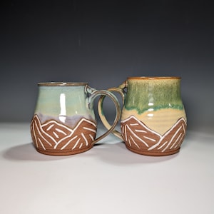 Mountain Mug - Outdoor Lover Mug - Hiking Mug - Mug - Pottery Mug - Coffee Mug - Tea Mug - Ceramic Mug - Handmade Mug - Handmade Pottery Mug